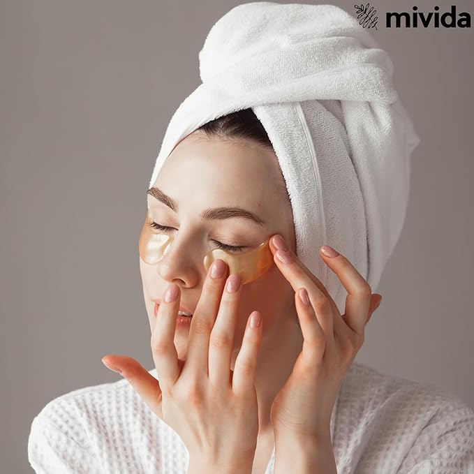 Caffeine & Hyaluronic-Acid Hydra-Gel Eye Pads - Anti Wrinkle Under Eye Patches, 60PCS | Gold Under Eye Patches For Puffy Eyes, Eye Bags and Wrinkles