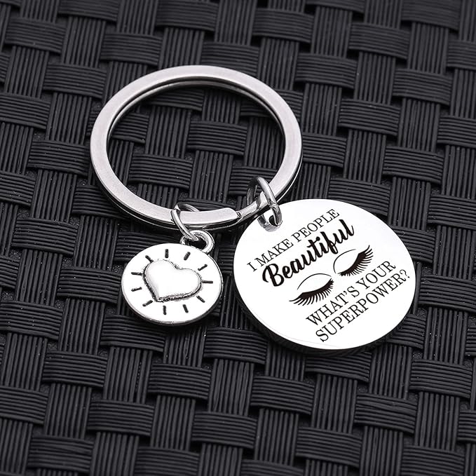 Beauty Salon Jewelry Lash Girl Gift Make Up Artist Gift Lash Girl Keychain Beautician Keychain Eye Lash Artist Gift Eyelash Keychain Beautician Appreciation Gift