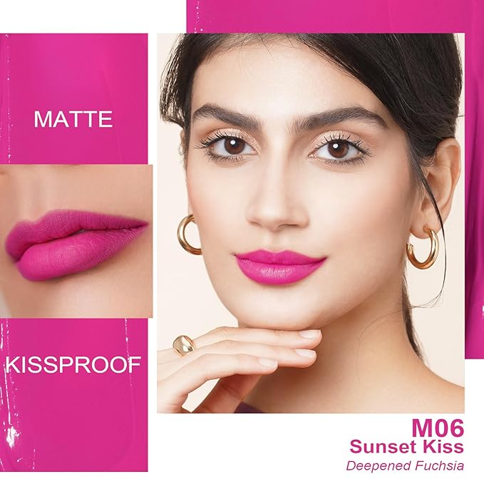 Oulac Matte Pink Lipstick for Women, Long Lasting Liquid Lipstick High Impact Lip Color Full Coverage Lip Makeup with Vitamin E Waterproof Formula,Vegan