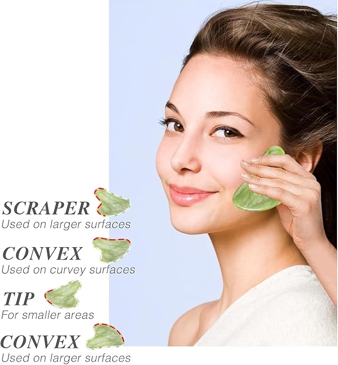 Gua Sha & Jade Roller Gua Sha Massage Tools Face Roller and Gua Sha Set Easy to Clean Promote Blood Circulation Reduce Puffiness Suitable to Skin Care Routine Puffiness and Wrinkles