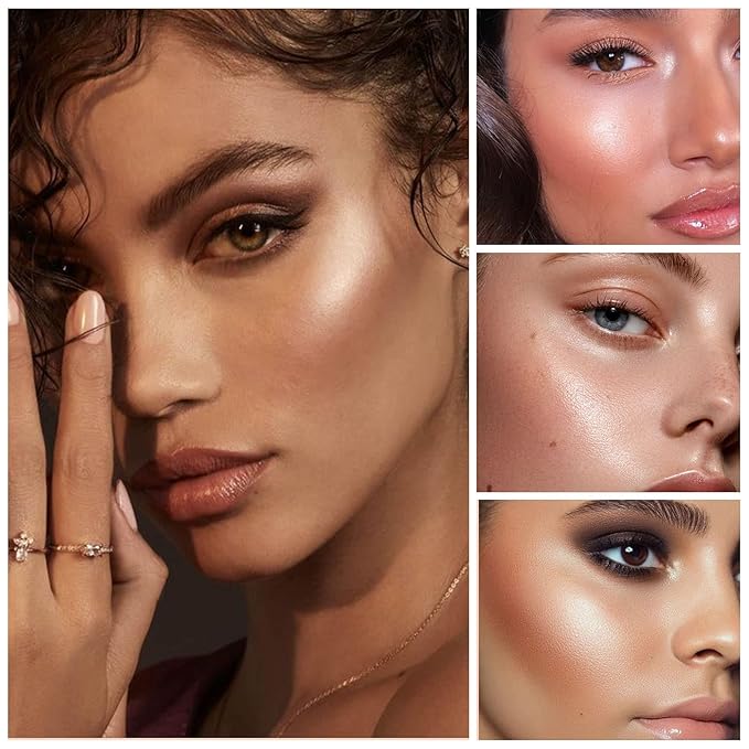 3PCS Polvo De Hadas Body Shimmer Glitter Highlighter Powder Makeup,High Gloss Sparkle for Face Body Hair,Create The Most Sparkly And Attractive Glitter Makeup