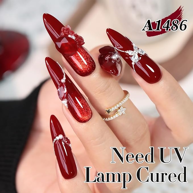 Double Rhythm Translucent Gel Polish Sheer Neutral Natural Light Milky Same Color Same Bottle 15ML Jelly UV Nail Polish Nail Art DIY at Home (Pale Burgundy-A1486)