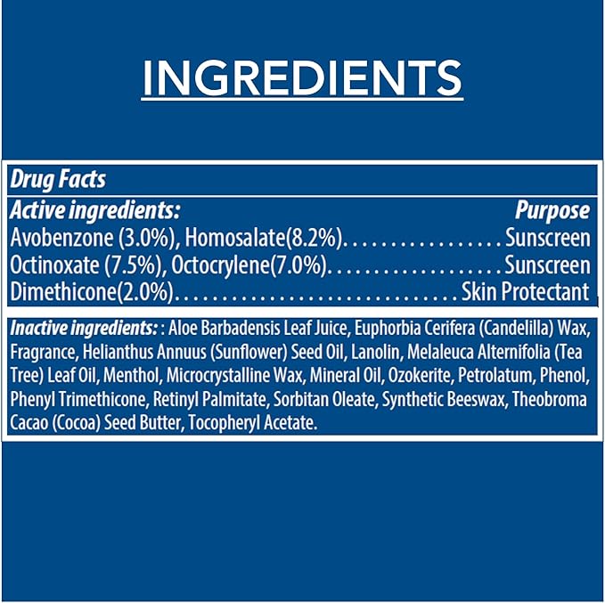 Dermatone Lip Balm SPF 30 | Medicated | Moisturizing | Cocoa Butter, Aloe, Vitamin E | Soothe & Replenish Chapped Lips | 3-Pack, 0.15 oz sticks