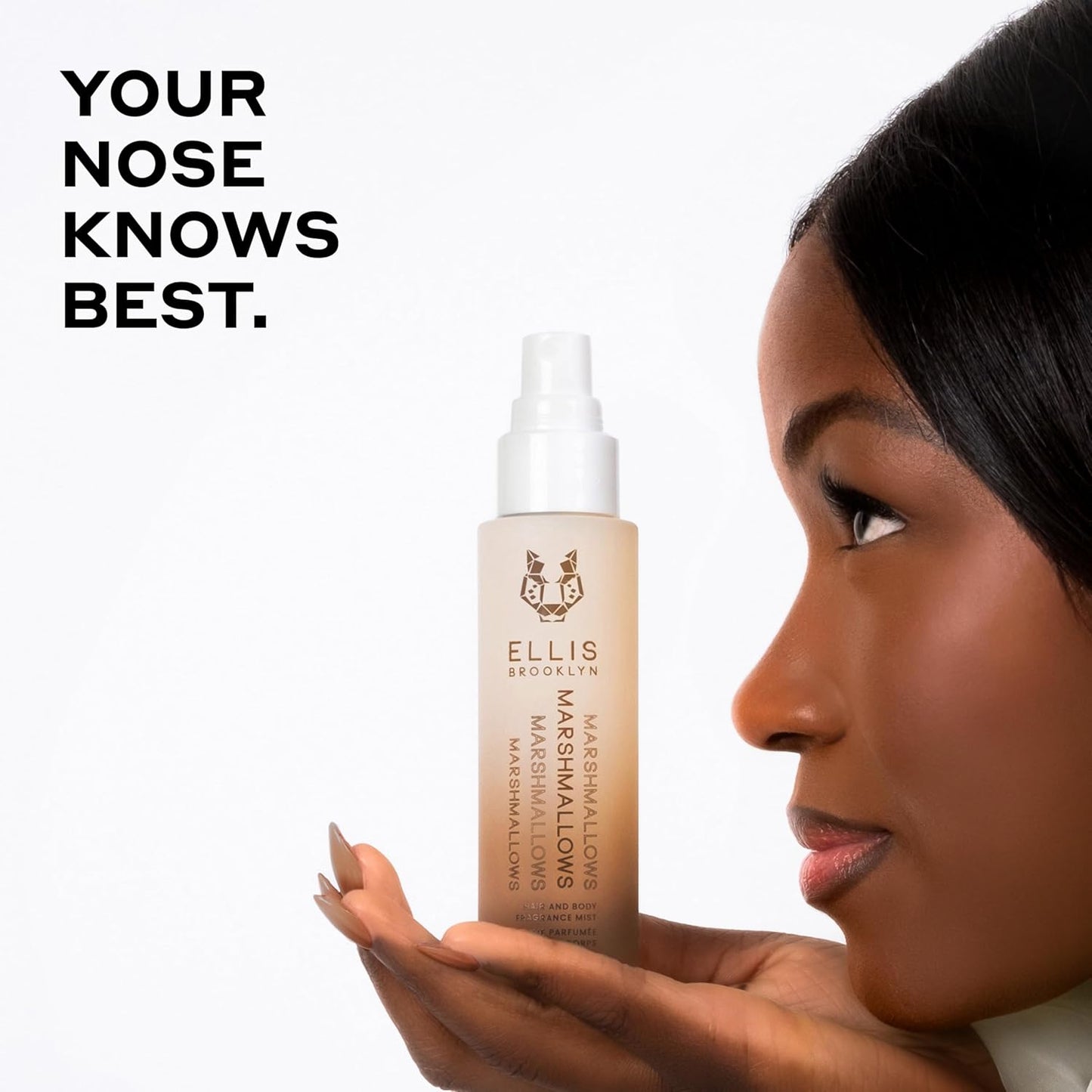 Ellis Brooklyn MARSHMALLOWS Hair And Body Fragrance Mist - Gourmand Perfume Mist with Marshmallow, Caramel Accord, & Milky Musks, Vegan Perfume, Made In The USA, 100ml 3.38 Fl Oz