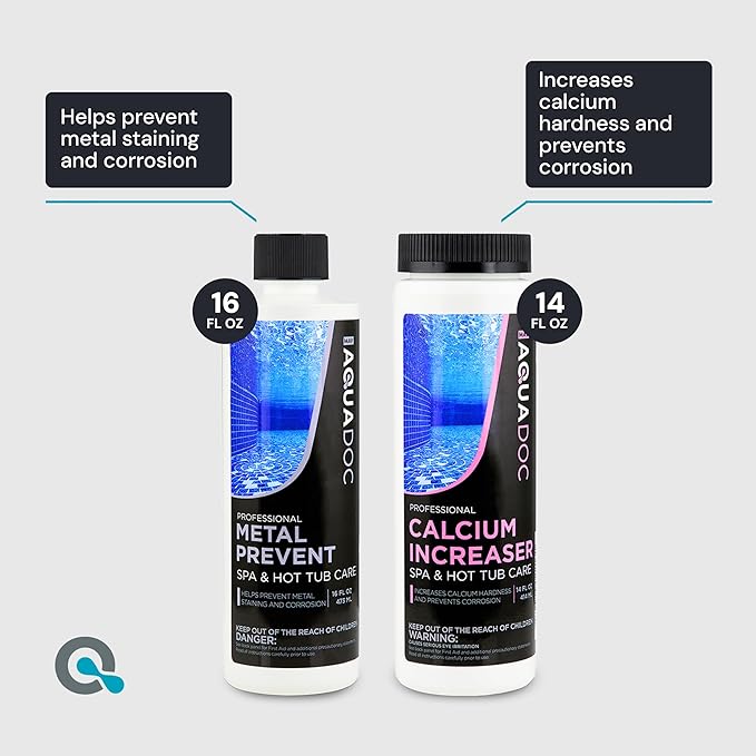 Inflatable Hot Tub Chemical Kit with Bromine Tablets - Inflatable Spa Starter Kit - Convenient Hot Tub Starter Kit & pH Control Kit - AquaDoc Inflatable Spa Chemicals