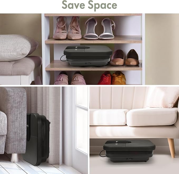 Beinilai Collapsible Foot Spa Bath with Heat,Bubble,Massage Rollers, Tea Tree Oil Foot Soak with Epsom Salt, Pedicure Foot File, Red Light,Removable Pumice Stone,Pedicure Foot Spa