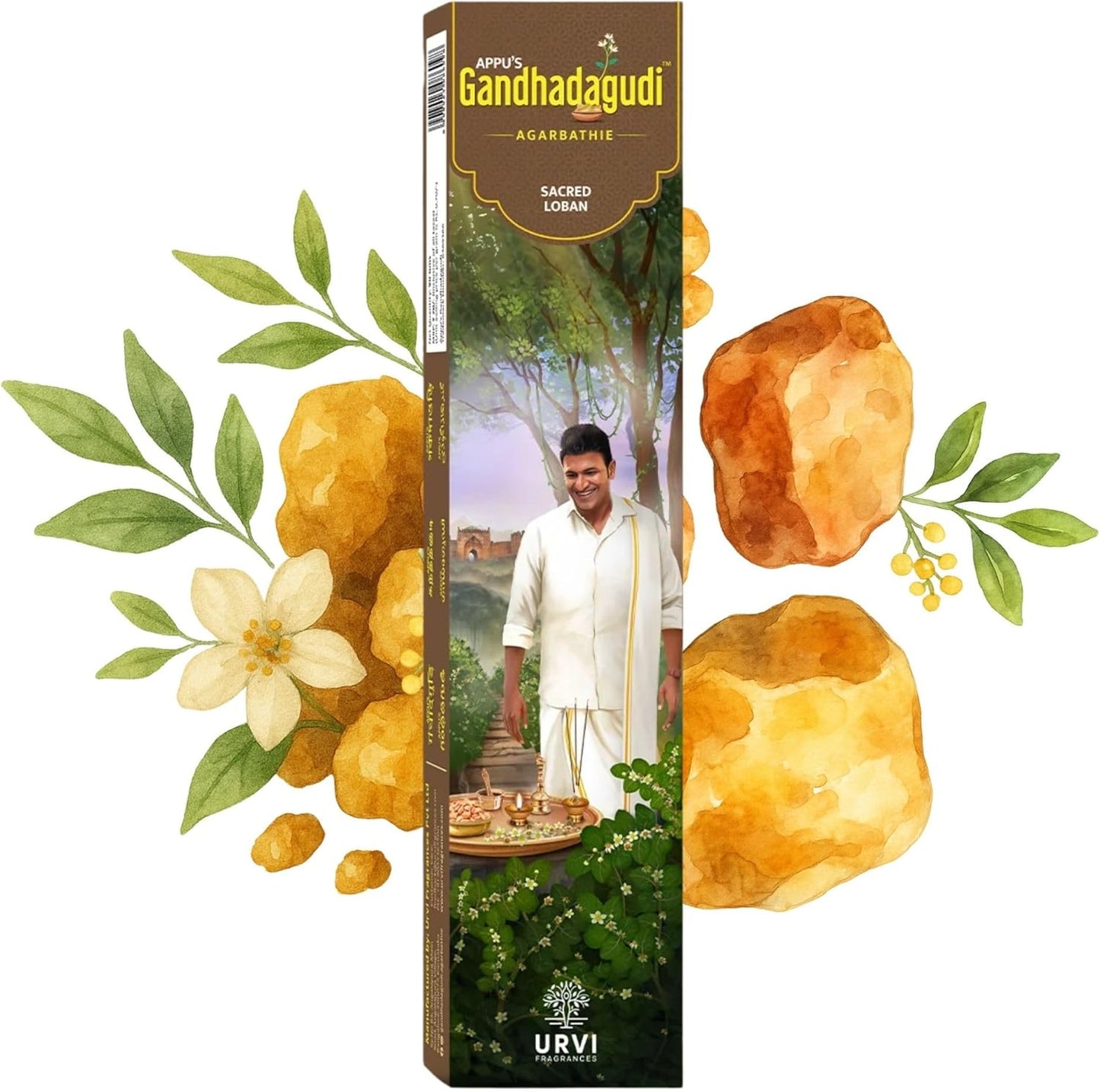 APPU'S Gandhadagudi Sacred Loban Incense Sticks – 100g | Handmade, Toxin-Free, Long-Lasting Fragrance | Natural Resin Aroma for Meditation, Yoga & Home Use