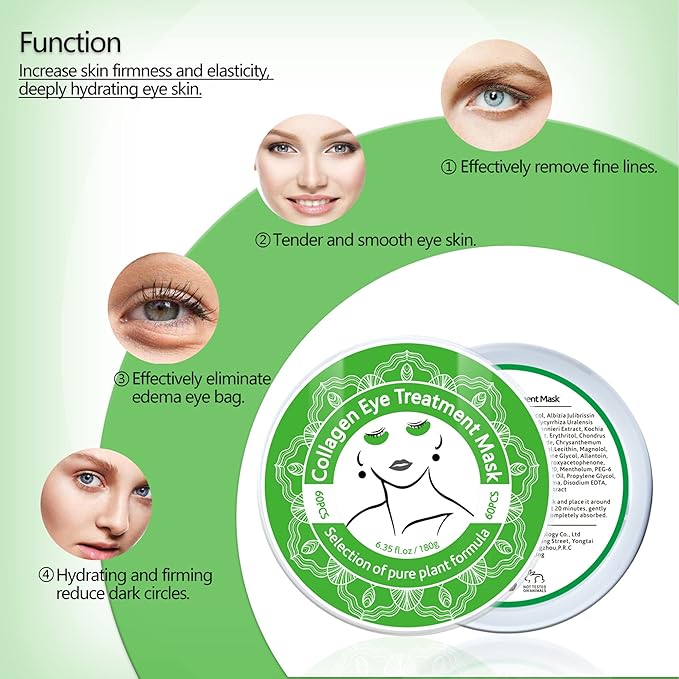 Collagen Under Eye Patches,Seaweed Eye Mask,Under Eye Pad For Dark Circles And Puffiness,Eye Gel Treatment Masks for Puffy Eyes,Under Eye Bags,Anti Wrinkle,Improve and Firm Eye Skin