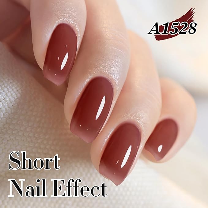 Double Rhythm 0.50 OZ Translucent Gel Polish Same Color Same Bottle Sheer Pastel Neutral Natural Milky 15 ML Jelly UV Nail Art DIY at Home (Deep Purple-A1528)