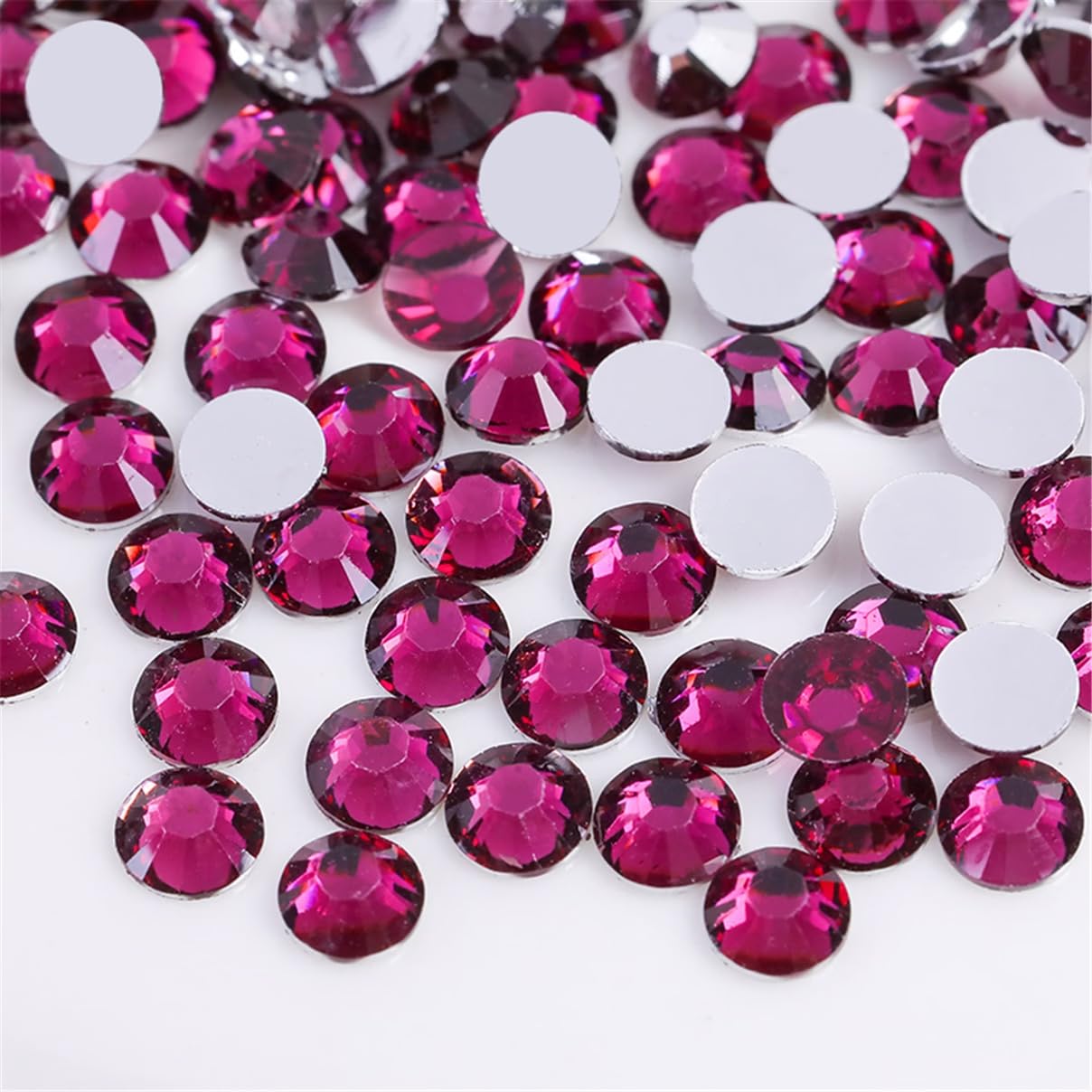 1500 Pieces SS16 4mm Flatback Rhinestones Clear Glass Round Gems Crystals for Nail Art DIY Crafts Clothes Shoes Bags （Grape Purple）