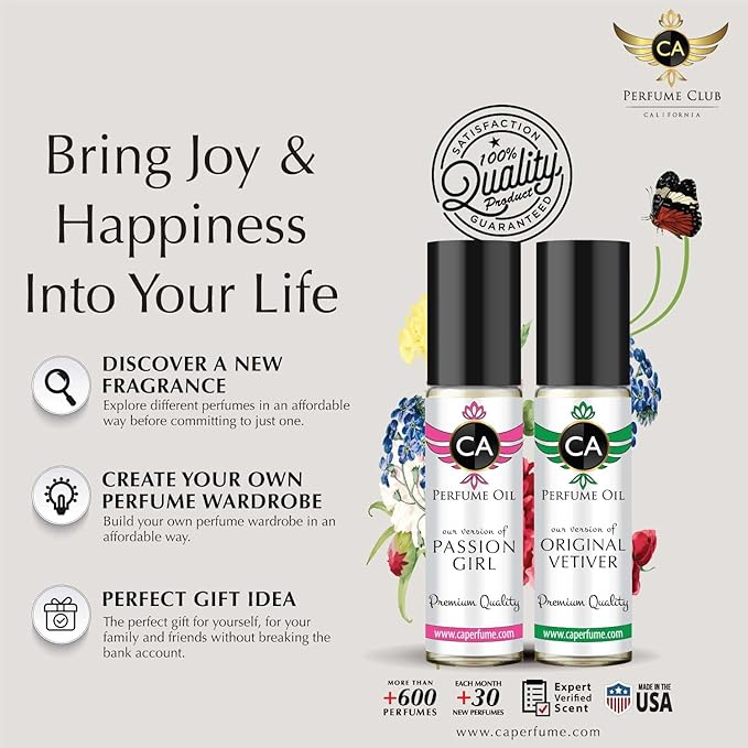 CA Perfume Impression of Emra White Musk For Women Replica Fragrance Body Oil Dupes Alcohol-Free Essential Aromatherapy Sample Travel Size Concentrated Long Lasting Attar Roll-On 0.3 Fl Oz-X3