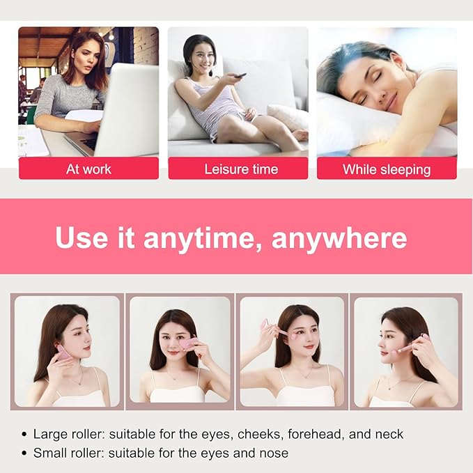 Gua Sha Facial Tools - Jade Roller for Face Beauty Gift Sets Reduces Puffiness, Sleep Mask, Face Lifting Double Chin Strap, Skin Care Massage Self Care Gift for Women