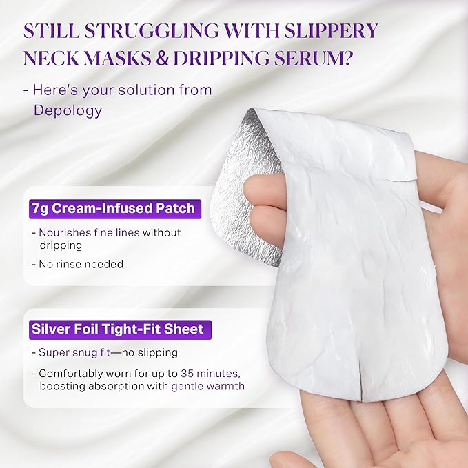 depology Tightening and Lifting Neck Wrinkle Patches with Cream, PDRN Deep Collagen Neck Mask, Firming Patch with PDRN、Collagen and Niacinamide Cream