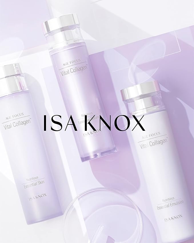 ISA KNOX Age Focus Vital Collagen Essential Toner, Prime Wrinkle for All Serum & Prime Eye for All Cream with Vitamins C, B12 & E (177 ml/5.99 fl oz) Korean Skincare