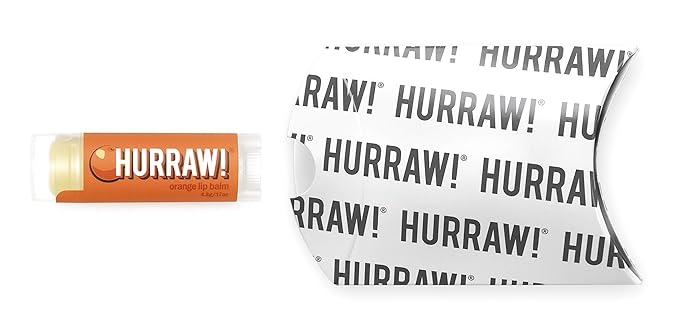 Hurraw! Orange Lip Balm: Organic, Certified Vegan, Cruelty and Gluten Free. Non-GMO, 100% Natural Ingredients. Bee, Shea, Soy and Palm Free. Made in USA