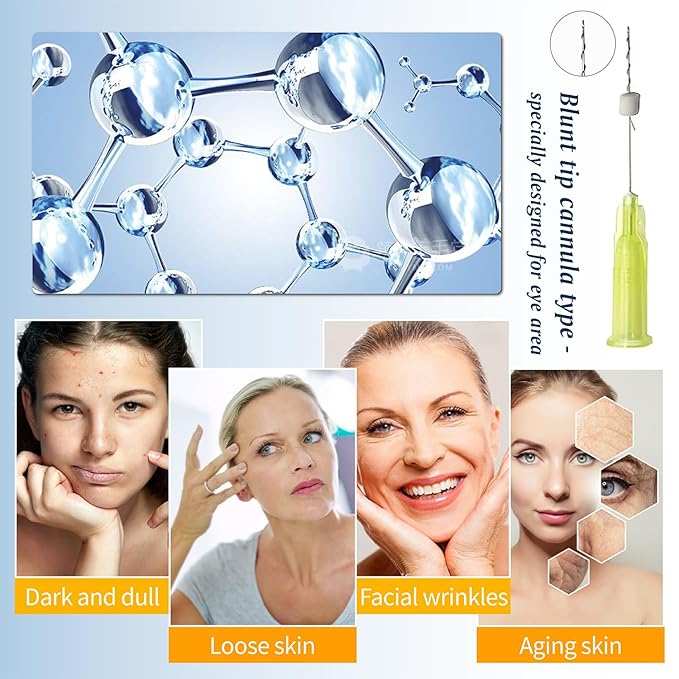 Elves Pdo Threads for Eyes Lift Mono Screw Type 30g25mm Pdo Lifting Thread for Fox Eye 40pcs Pdo Threads for Face Lift with Blunt Tips Smooting Eye Wrinkles Improves Skin's Firmness and Elasticity