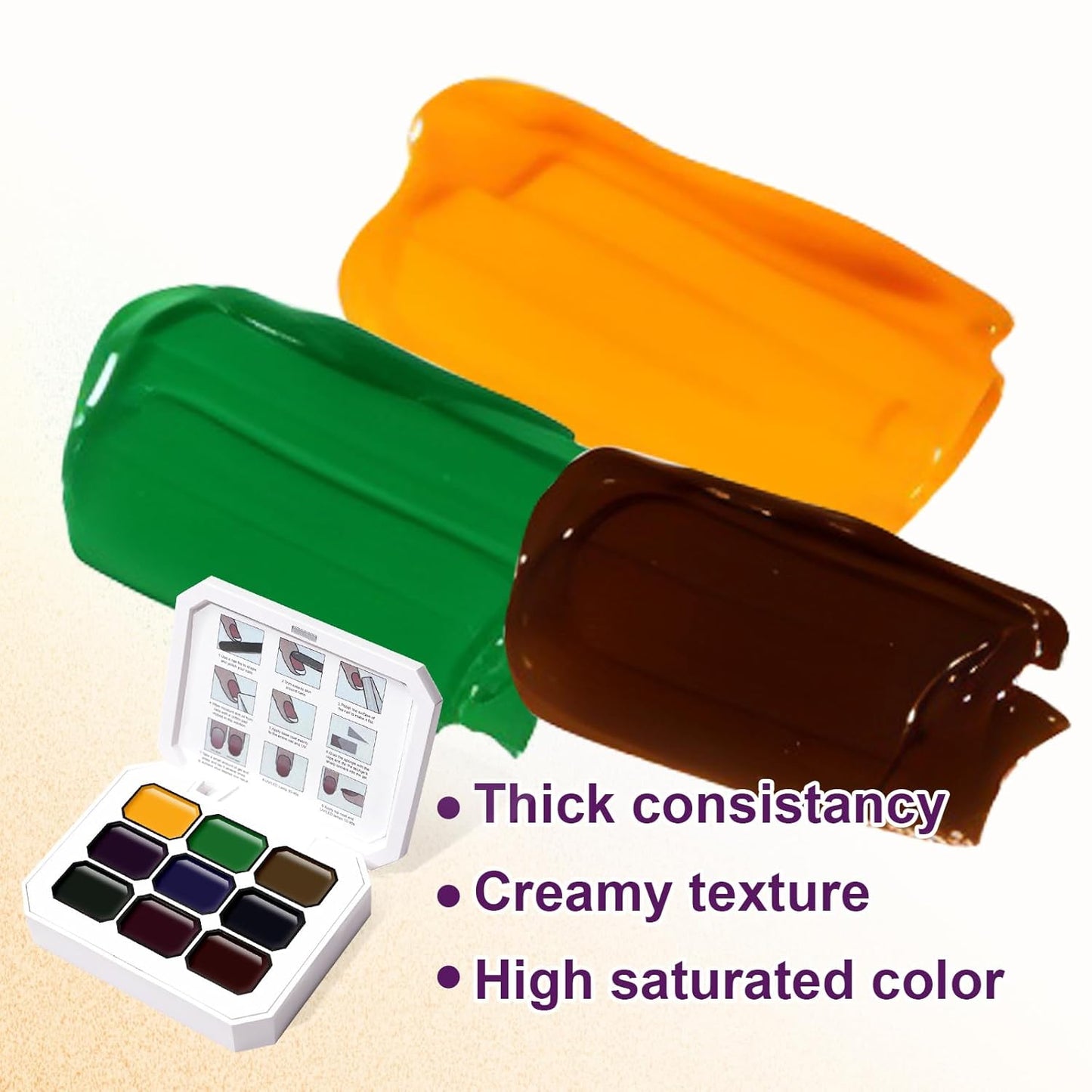 Gradient Painting Gel, 9 Colors Ombre Gel Nail Polish Glazed Colors for Pigment Pat Aura Nails French Manicure Soak Off UV Long-lasting High-glossy Home Nail Salon Dopamine Fructose