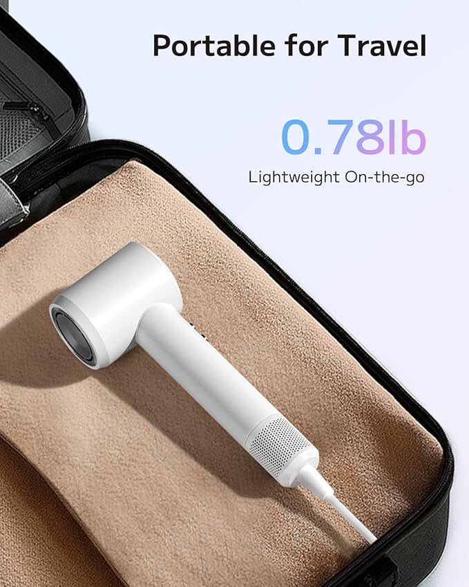 Hair Dryer, High Speed Ionic Blow Dryer with Brushless Motor for Fast Drying, Thermo-Control Quiet Hair Dryers for Women Men Kids, Small Portable Professional Hairdryer, Compact, Travel/Home/Salon