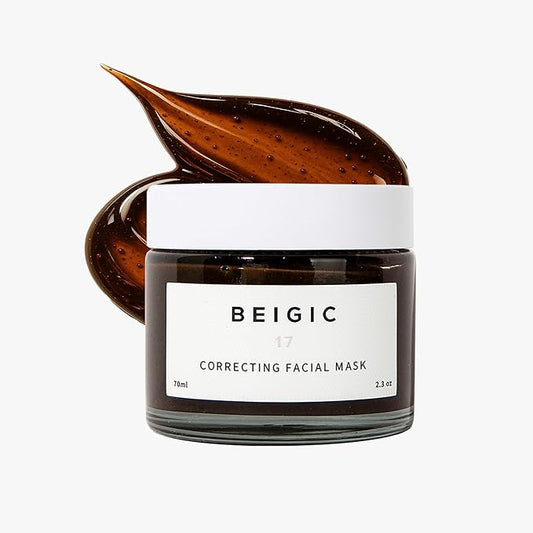 BEIGIC Correcting Facial Mask - Vegan Pore Tightening Face Mask with Coffee Bean Powders, Sucrose & Coconut Oil for smooth, even-toned & moisturized skin (2.36 Fl. Oz)