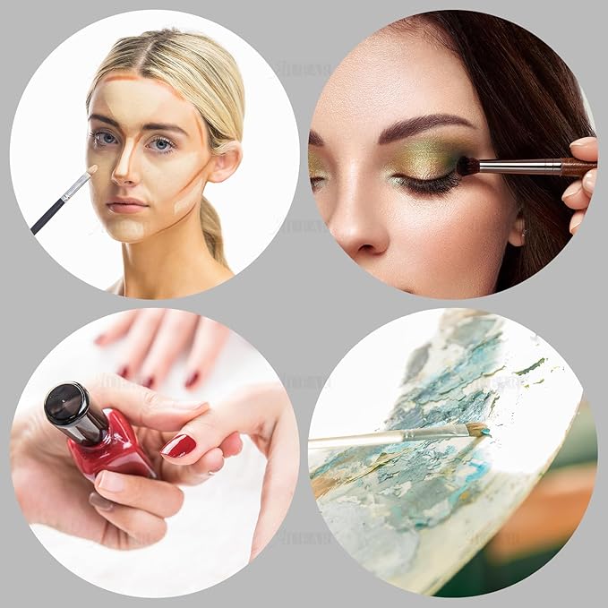 AUEAR, 2 Pack Hand Makeup Mixing Palette Handheld Palette Clear Makeup Cosmetic Palette Nail Art Manicure Palette with 2 Pieces Spatula for Mixing Foundation