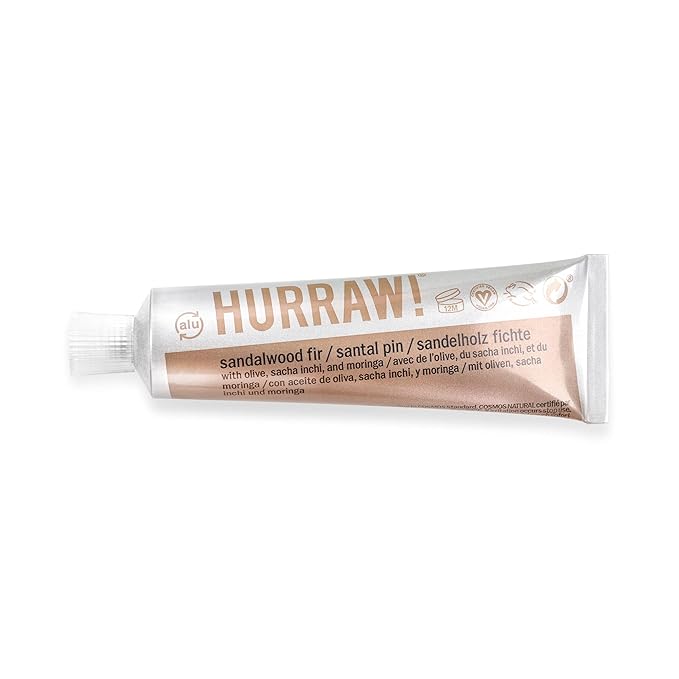 Hurraw! Balmtoo Squeezable Balm, Sandalwood Fir: Thick, ultra-moisturizing. Anywhere application. Body, face, lips, neck, fingers, toes. 1 tube = 7 sticks of lip balm. Natural, Organic. Made in USA