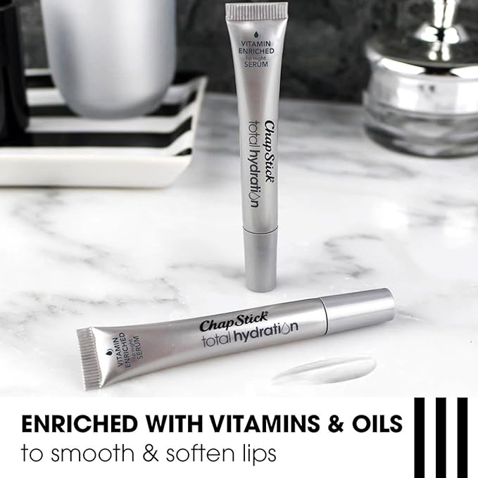 ChapStick Total Hydration Vitamin Enriched Lip Night Serum, Night Lip Serum for Overnight Lip Care - 0.21 Oz