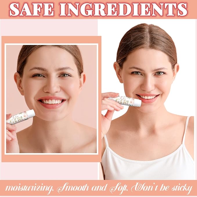 30 Sets Baby Shower Lip Balm Bulk Baby Shower Favors Pink Floral Gender Reveal Small Lip Balm wedding Thank You Gifts Honey Moisturizing Lip Balm Favors for Guest Coworkers Women Men