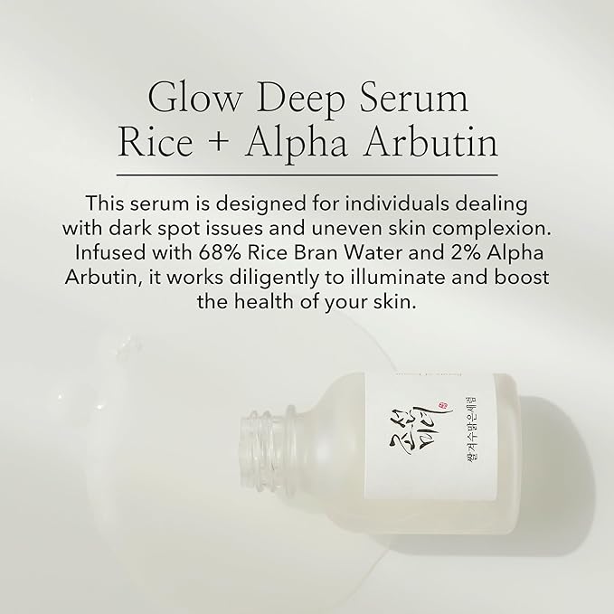 Beauty of Joseon Glow Deep Serum Rice Alpha-Arbutin for Uneven Dull Skin Tone, Daily Korean Skin Care for Men and Women 30ml, 1 fl.oz