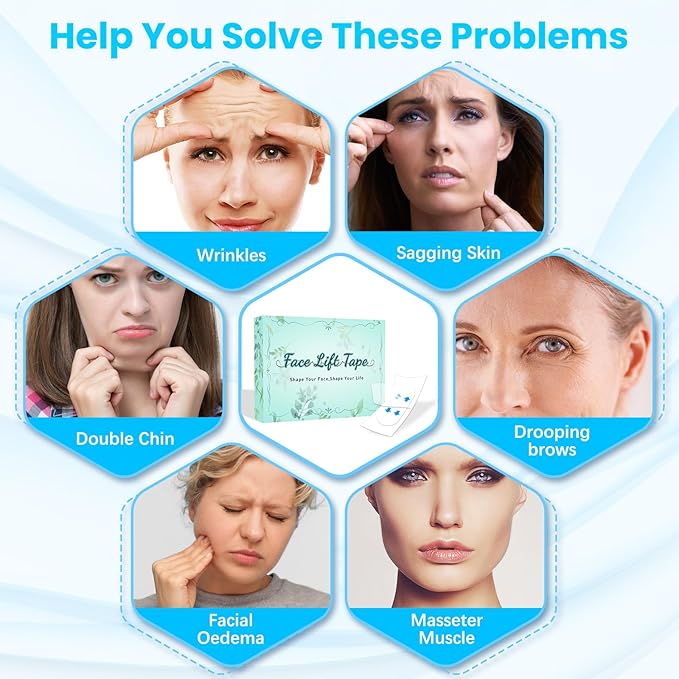 Face Lift Tape, Facelift Tape for Face Invisible, Neck Tape Lift Turkey Neck Skin Tape Facial Tapes for Lifting Loose Sagging Skin, Wrinkles, Jowls, Eyes, Cheek, Double Chin (1 Count (Pack of 280))