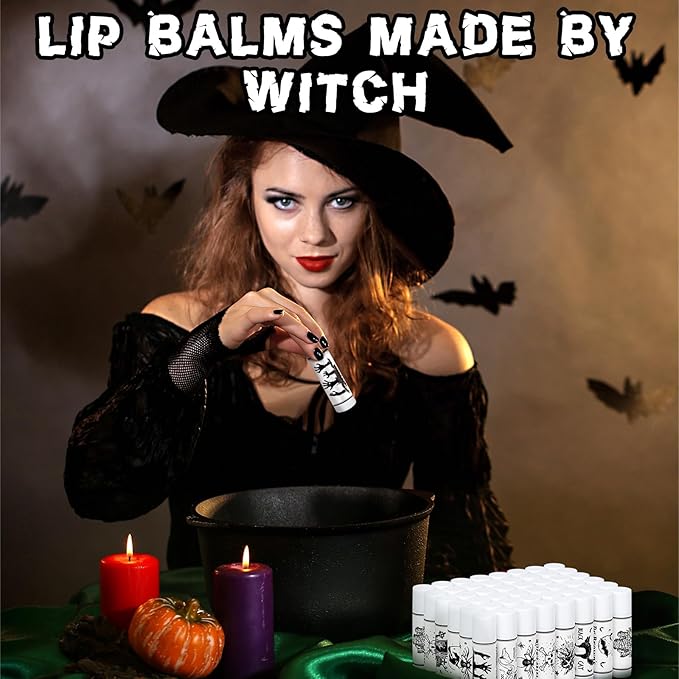 Dunzy 100 Pack Hello Fall Thanksgiving Party Gifts Bulk Lip Balms Favors Employee Appreciation Gifts Thank You Gifts Team Inspirational Gifts for Women Men Coworkers Satff Teachers(Bat)