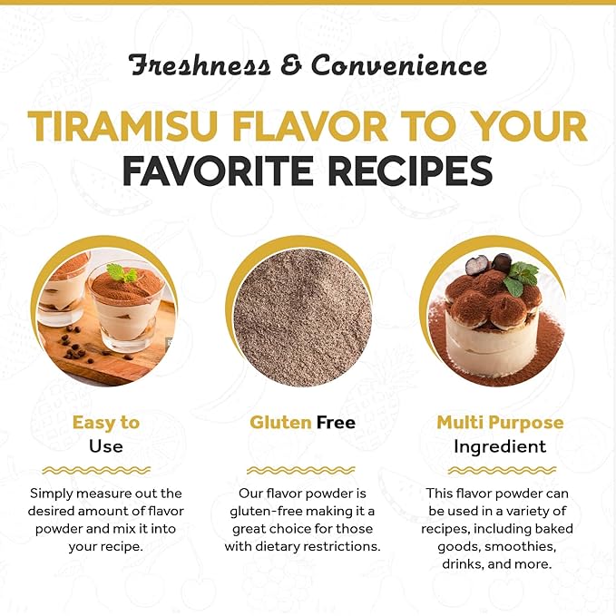 Fanale Premium Tiramisu Flavor Powder | Bubble Tea Flavoring Powder | Perfect for Baking, Smoothies, and Drinks - 2.2 lb 1kg | PWD281