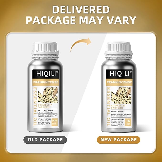 HIQILI 16 Fl Oz Frankincense Essential Oil, for Massage Skin Care, Diffuser, Aromatherapy, 100% Pure Undiluted