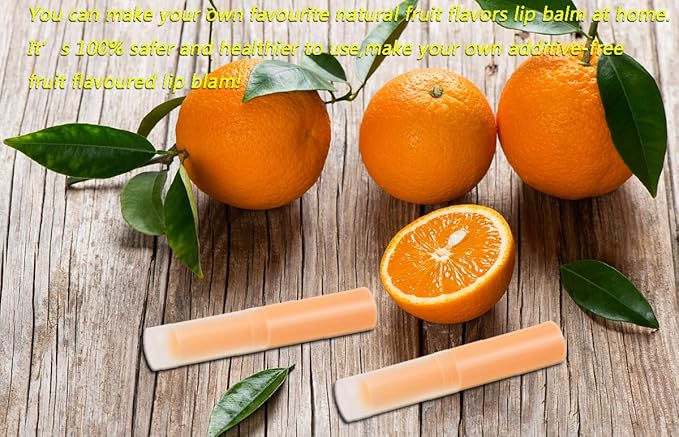 0.14oz Empty Flavored Lip Balm Container Tubes Plastic Homemade Moisturizing Lip Stick with Caps Bulk Fit for Women Adult DIY Making Supplies, 25 Count (Orange)