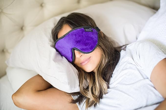 Dream Essentials, Escape 3D Sleep Mask, Earplugs, Carry Pouch Set, Molded Eye Shade, Men and Women, Contoured, Nose Bridge, Light Block, Memory Foam, Gift Set, Travel, Yoga, Blindfold, Deep Purple