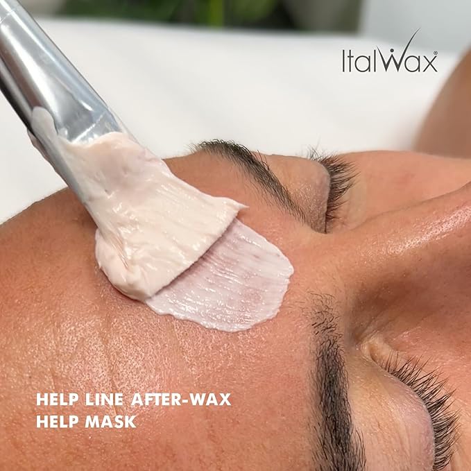 Italwax Help Line Help Mask 8.45oz (250g) – Leave-In Soothing Mask with Tea Tree Oil and Calamine – Calms and Protects Sensitive Skin After Waxing – For Professional and Home Use