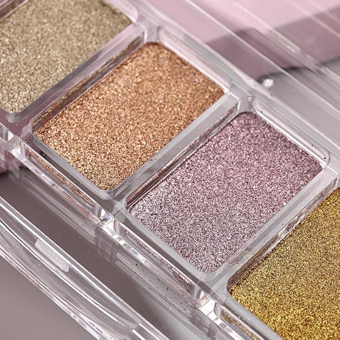 6 Colors Solid Chrome Nail Glitter Powder Set Metallic Mirror Chrome Powder for Nails, Gold Rose Gold Champagne Mutil Colors Palette Nail Pigment Powder Manicure Nail Art Decorations