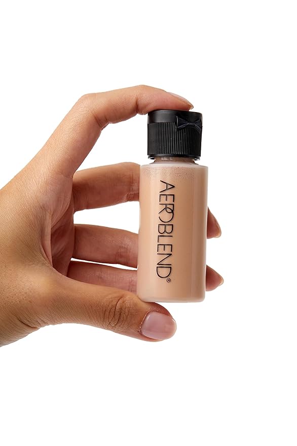 AEROBLEND Airbrush Foundation Makeup (O10) Professional, Water-Based, Buildable, Long-wearing, For all skin types, 1 oz