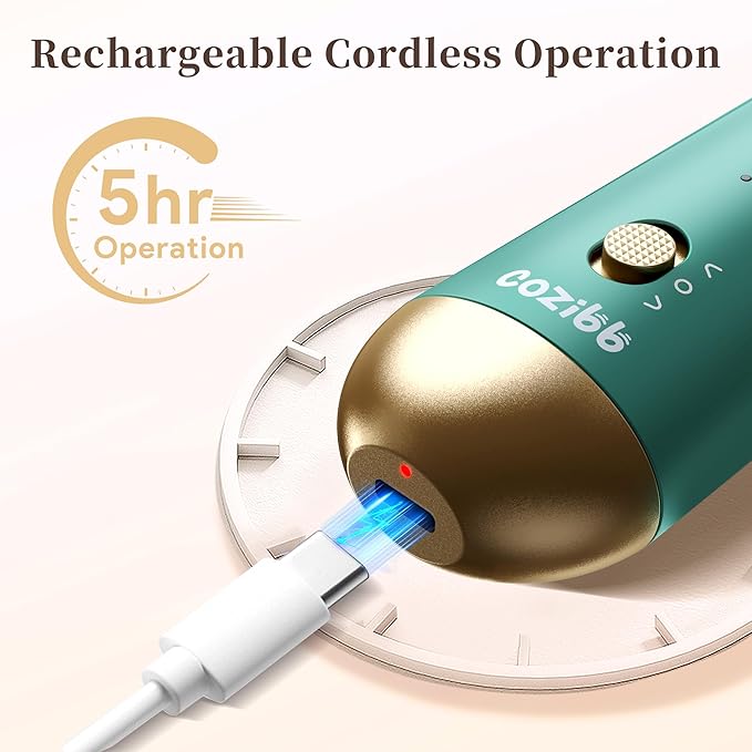 Electric Nail Drill, 8-in-1 Cordless Electric Nail File with LED Light, 5 Speeds Rechargeable Manicure and Pedicure Kit Hand Foot Care Tool for Nail Grinder Trim Polish for Women Baby