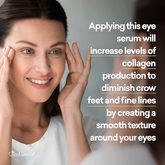 Anti Aging Eye Serum | Hydrating Eye Serum for Younger Complexion | Rapid Wrinkle Repair | Natural and Effective Eye Care | Just Nutritive | 1 Oz