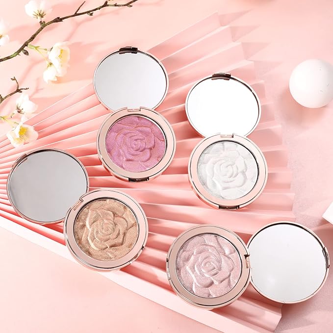 Highlighter Makeup, Cream Highlighter, Face Highlighter, Long Lasting Glitter Highlighter Makeup Palette - Silver White Highlighter