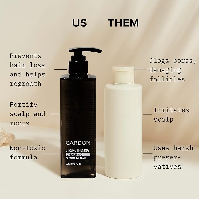 CARDON Hair Growth Shampoo for Men - Thickening, Anti-Thinning, Strengthens Roots, Korean Skincare for Healthy Scalp, Suitable for Oily and Dry Hair