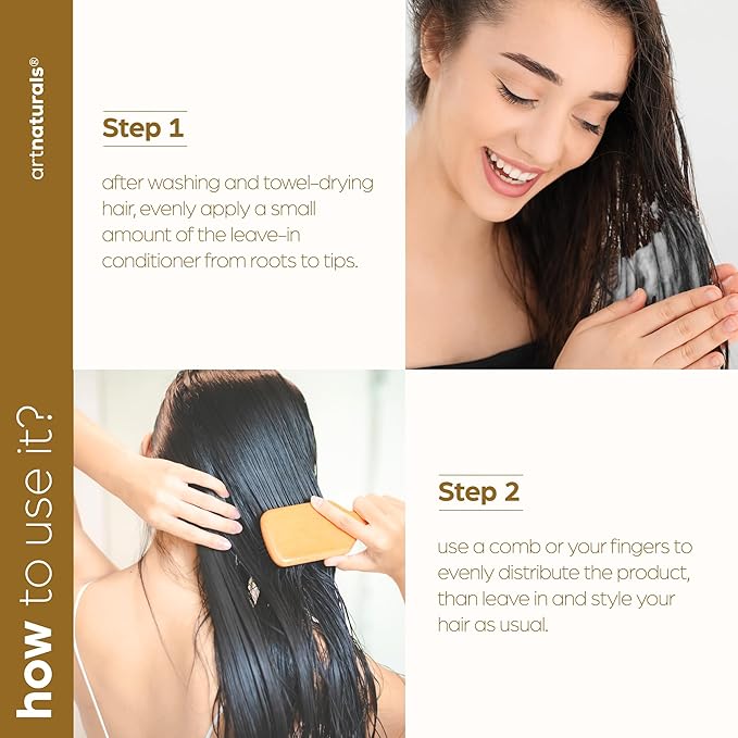 Artnaturals Argan Oil Leave-In Conditioner - (12 Fl Oz / 355ml) - Made with Organic and Natural Ingredients - for All Hair Types – Treatment for Damaged, Dry, Color Treated and Hair Loss (ANHA-0802)