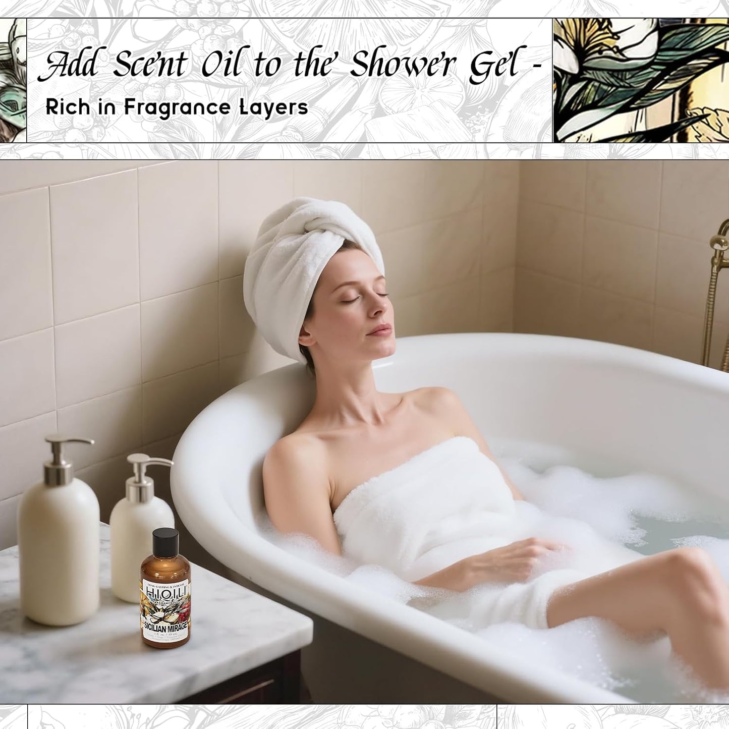 HIQILI Sicilian Mirage Fragrance Oil - Inspired by D.G-bana D-olce, Premium Oil for Candle & Hair Perfume Making, Personal Care Scenting, Luxury Scents - 1Fl Oz