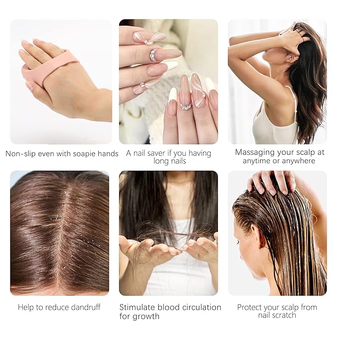 BTYMS 2 Pcs Solid Sillicone Scalp Massager Hair Shampoo Brush Scalp Scrubber Exfoliating Brush Hair Washing Brush Head Scrubber for Shower