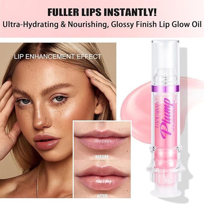 Glossy Finish Lip Glow Oil,Lip Plumping Booster Plump,Hydrating, Volumizes & High-Shine Lip Plumping Mirror Lip Glaze Lip Makeup,Lip Enhancer for Fuller, Lip Mask, Hydrating& Reduce Fine Lines (003#)