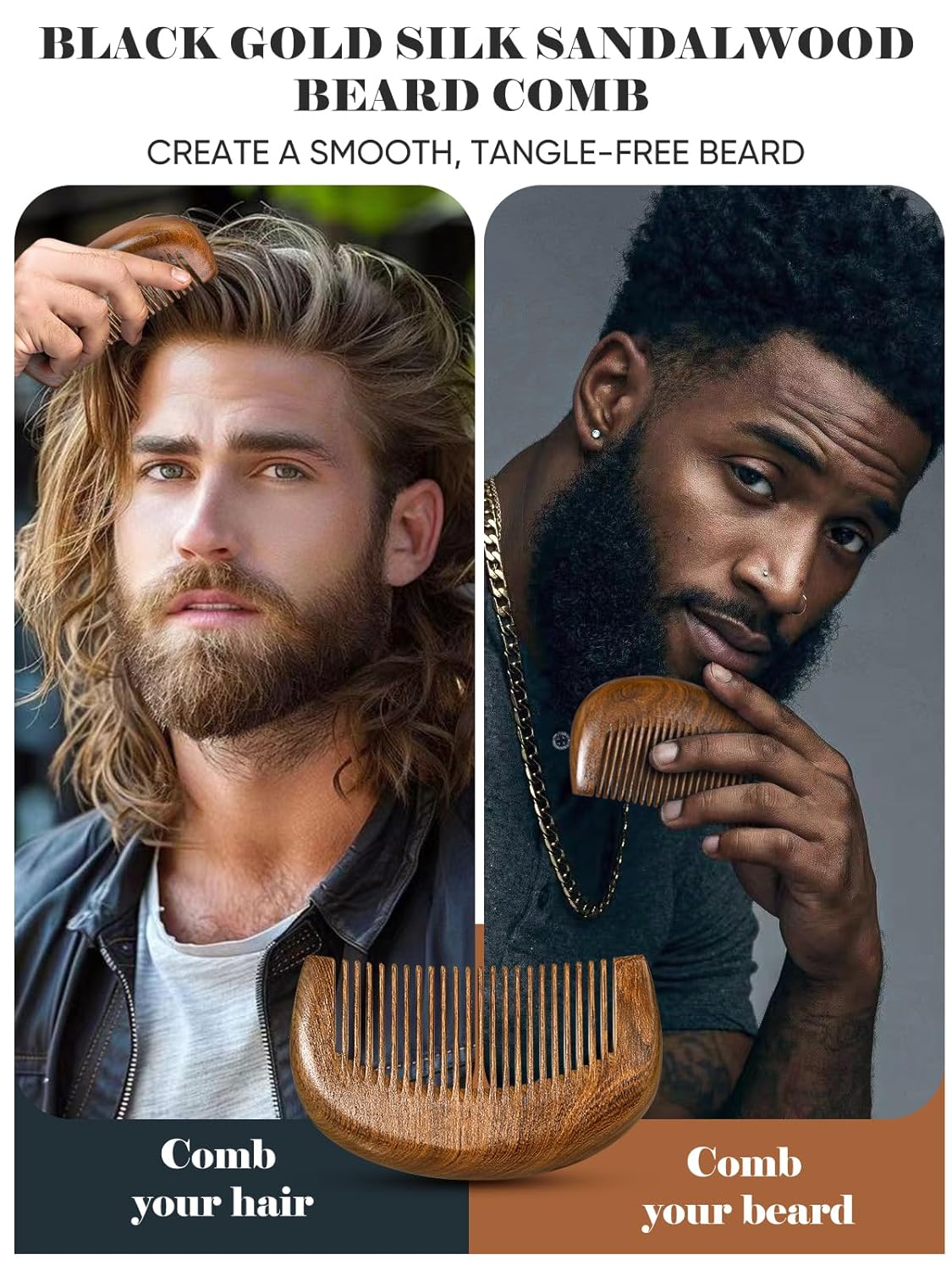 Beard Brush, Natural Boar Bristles Beard Brush for Men and Wooden Sandalwood Pocket Beard Comb Set, Facial Hair Grooming Kit with Mustache Scissors as a Styling Tool, Growth, Detangles, Shine