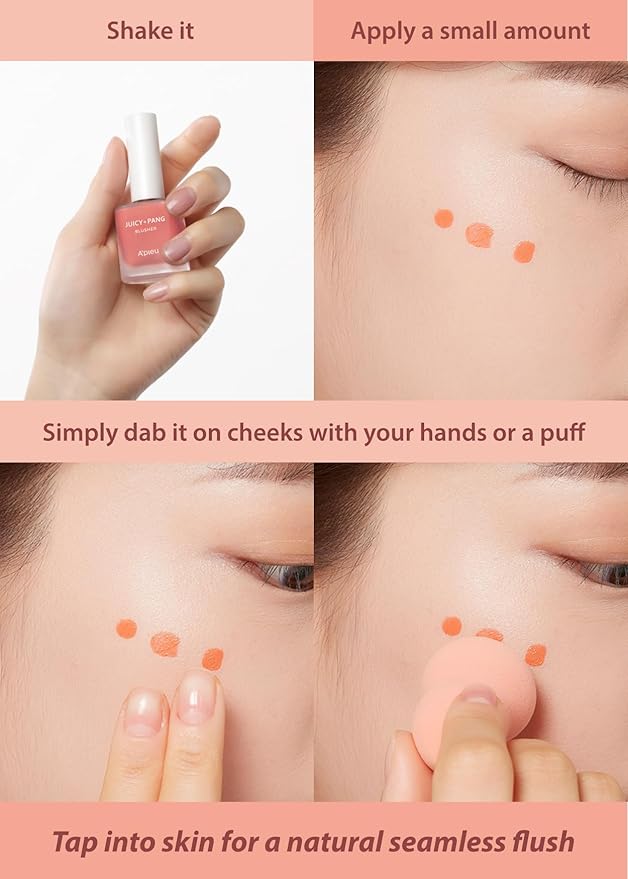 A'PIEU JUICY-PANG WATER BLUSHER (CR02 - Do You Like Persimmon?) Korean Liquid Blush For Cheeks K Beauty Makeup