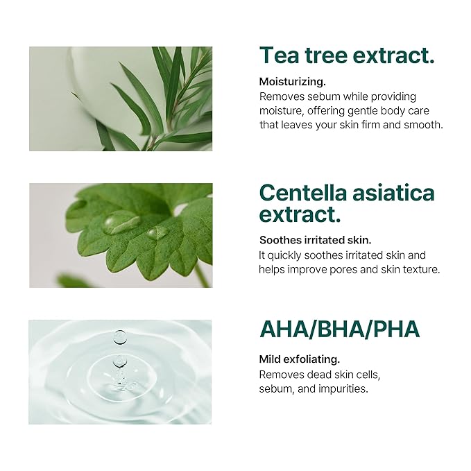 SOME BY MI AHA BHA PHA 30 Days Miracle Acne Clear Body Cleanser - 13.5oz, 400ml - Daily Exfoliating Tea Tree Acne Body Wash with Salicylic Acid - Deep Cleanses Sebum and Impurities - Korean Skin Care