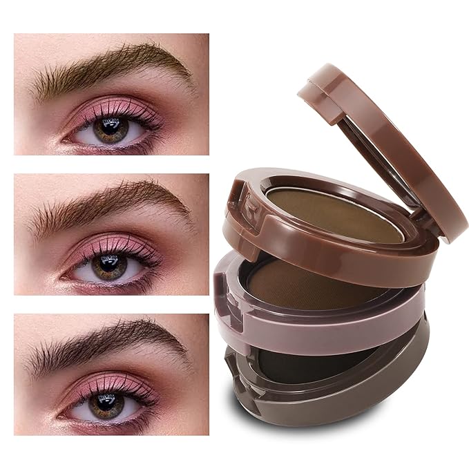 Boobeen 3 Color Eyebrow Powder Palette, Waterproof Eyebrow Makeup, Brow Definer to Shape Perfect Brow