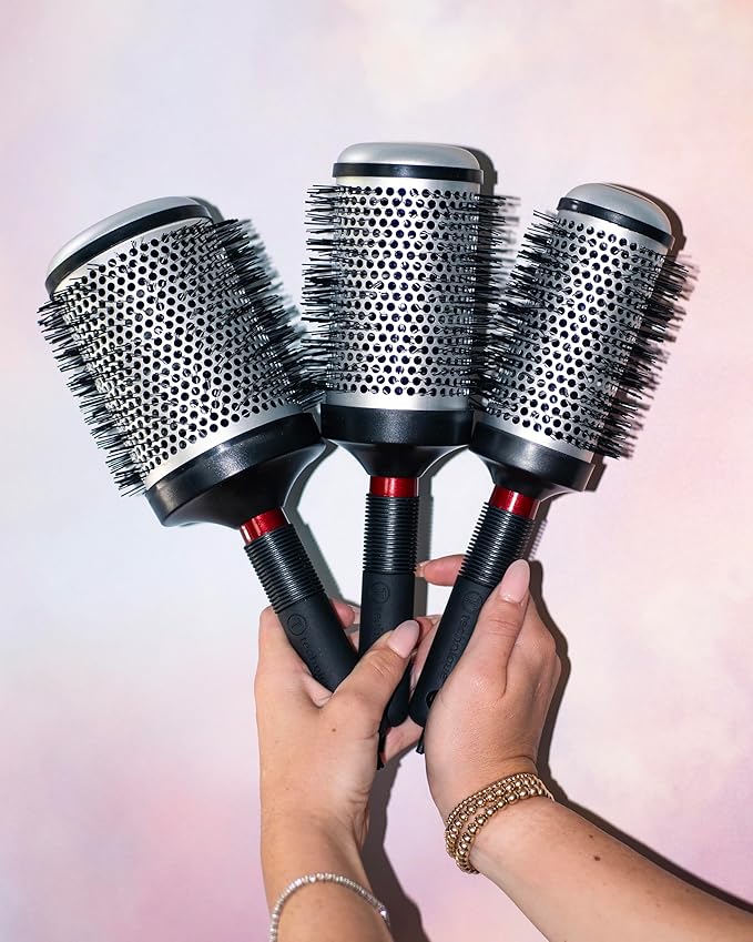Cricket Technique Thermal Hair Brush #450 3.25” Curling, and Styling – Heat-Retaining Barrel with Anti-Static Tourmaline Bristles, Round Thermal Brush, Ideal for All Hair Types